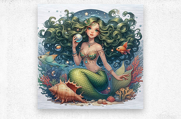 Mermaid by the Lemurian sea(原画) Leo Mermaid - Lyfe Illustration