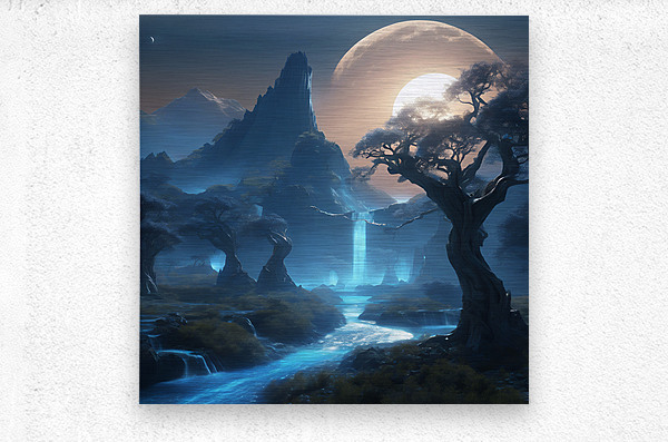 Mystic Moonlight: A Captivating 3D Render of an Ethereal Landscape