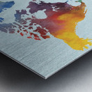 Bright Watercolor Map Of The World Impression metal