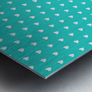 Sweet Aqua Heart Shape Pattern Metal print