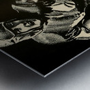1930s vintage football player stiff arm art Metal print