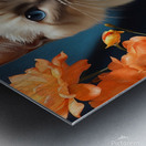 A strikingly elegant Siamese cat Metal print