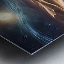 Picture a desert landscape under a starry night sky Metal print