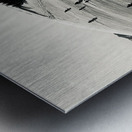 Sepia Skiers  Metal print