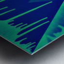 Drip Triangle Green and black Metal print