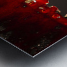 detail of a chainsaw blade full of blood Metal print