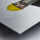 handyman with spirit level  Metal print