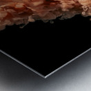 cloud of orange ink on black.  Metal print