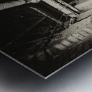 serial killer holding knives and running inside an underground t Metal print