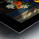 Still Life Of Fruits and Flowers At Dawn Captivating AI Concept Art by Xzendor7 Metal print