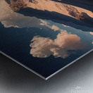 Breathtaking view of a desert landscape with towering sand dunes and a brilliant blue sky Metal print