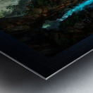 The Hidden Blue Falls Of The Eslaeden Forest Captivating AI Concept Art by Xzendor7 Metal print