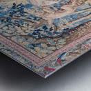 Detail of antique Italian tapestry in Borromeo Palace. Ancient d Metal print