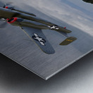 B-25 Mitchell Bomber with Dodge WW2 Military Truck Metal print
