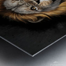 Default Create a roaring lions face with the black Metal print