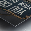 a captivating photo featuring four weathered wood Metal print