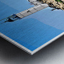 Lobster Boat By Isles of Shoals Light on White Island in New Hampshire - Illus. Metal print