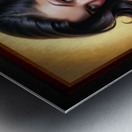 An Exquisite Raven Hair Pinup Girl Temptress Gorgeous AI Concept Art by Xzendor7 Metal print