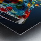  digital martini glass filled with colorful liquid splashes Metal print