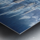 A city made of ice with ice slides frozen Metal print