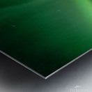 green northern lights on lake Metal print