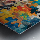 Watercolor painting with multi colored abstract backgrounds generative AI Metal print