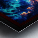 Mesmerizing Ocean Sunset and Aurora Borealis Fantasy Scene AI Concept Art by Xzendor7 Metal print