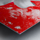 Abstract Lily Flower on a Red Abstract Background Metal print