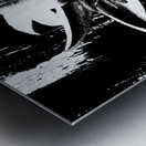 Distressed Abstract Black and White Trio of Lilies Metal print