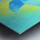 Abstract Vibrant Blue and Yellow Single Lily Flower Metal print