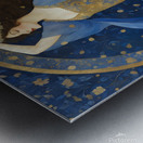 Beautiful Art Nouveau Style Woman in Floral Circle Painting Metal print