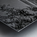 Grand Teton Overlook Sunset Sunbeams in Black and White Metal print