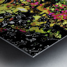 Abstract Chaotic Green Daisy Flower  Metal print