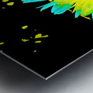 Abstract  Impressions of a Neon Illuminated Daisy Flower  Metal print