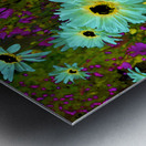 Abstract Vibrant Daises in the Garden Metal print