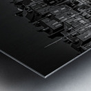 Honfleur Harbor Reflections in Black and White Metal print