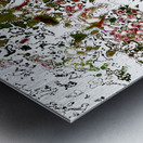 Abstract Green and White Daisy Flower Metal print