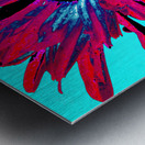 Abstract Pink Daisy on a Light Blue Background Metal print