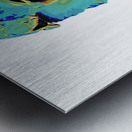 Abstract Cyan and Green Rose Metal print