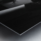 Woman in black lingerie from behind Metal print