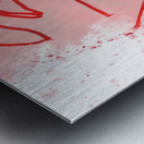 red drawing on pink Metal print