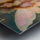Cute Pink Fairy in a Meadow of Flowers Painting Metal print