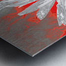 Abstract Fiery Daisy on a Vibrant Abstract Background Metal print