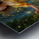 Beautiful Woman Dancing in the Rain Painting Metal print