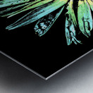 Abstract Vibrant Green and Yellow Daisy Flower Metal print