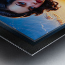 The Regal Thycia Assani Against The Backdrop Of The Brassia Metropolis Mesmerizing AI Concept Art by Xzendor7 Metal print