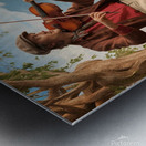 a serene and picturesque scene of a musician play Metal print