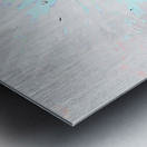 Abstract Aqua Daisy Metal print