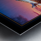 Tourlan Shuttle Futuristic Airship Over Modern Metropolis At Sunset Captivating AI Concept Art by Xzendor7 Metal print