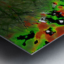 Abstract Vivid Red and Green Dandelion Corner Metal print